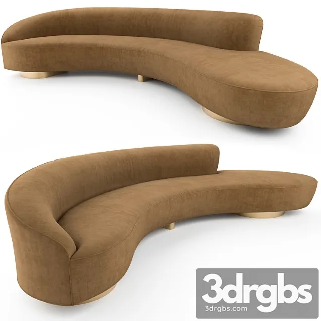 Freeform curved sofa with arm by vladimir kagan 2 3D Model Free