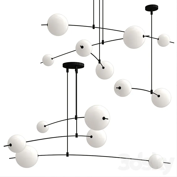 freer designer chandelier 3D Model Free