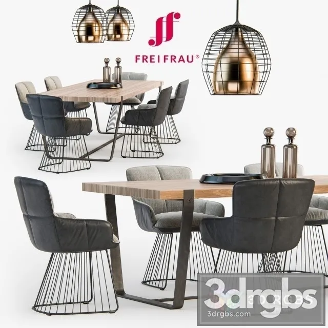 Freifrau Dining Set 01 3D Model Free