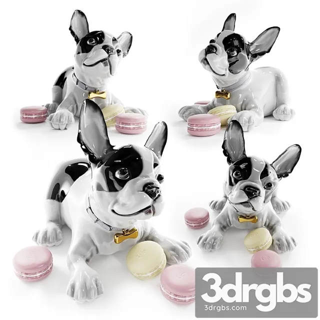 French bulldog with macarons dog figurine 3D Model Free
