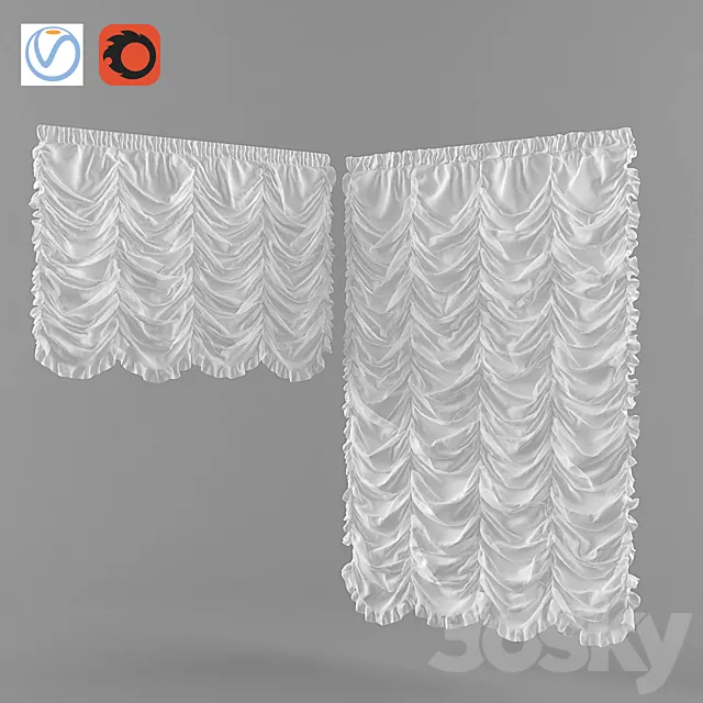 French Curtain Vray + Corona 3D Model