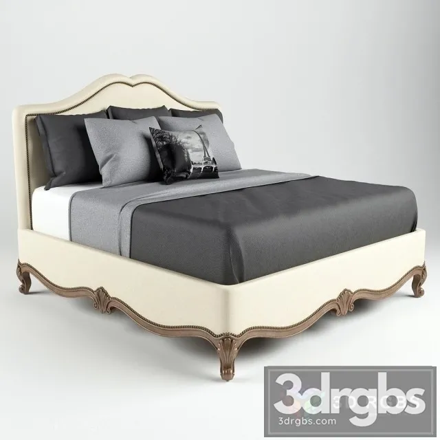 French Kiss King Bed 3D Model Free
