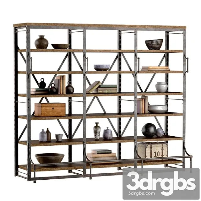French library wide rack ii 2 3D Model Free