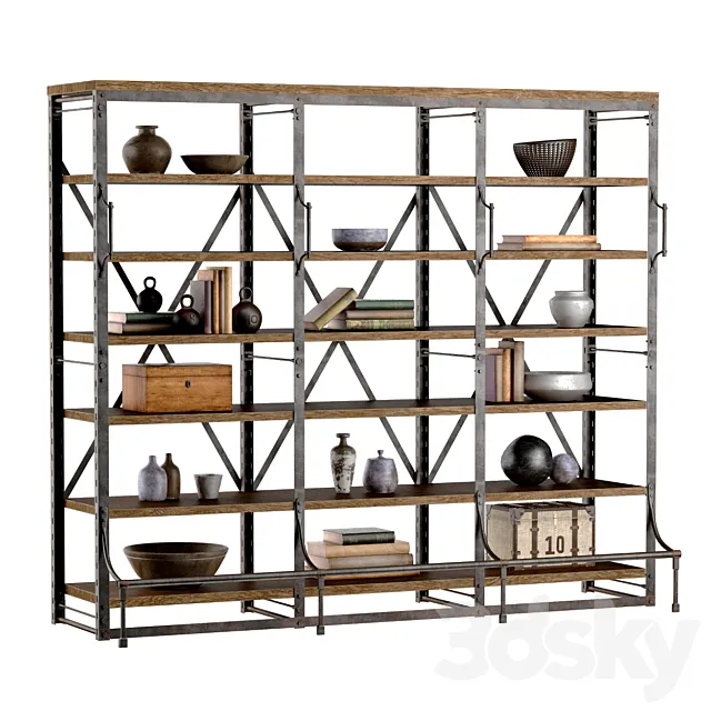 FRENCH LIBRARY WIDE RACK II 3D Model