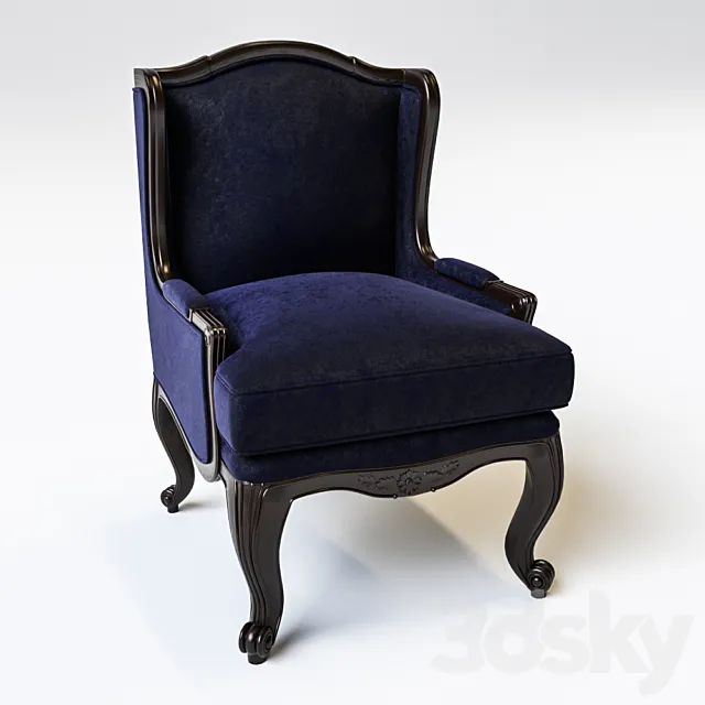 French Louis XV Style Arm Chair 3D Model
