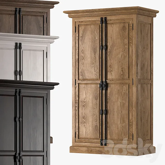 FRENCH PANEL DOUBLE-DOOR CABINET 3D Model