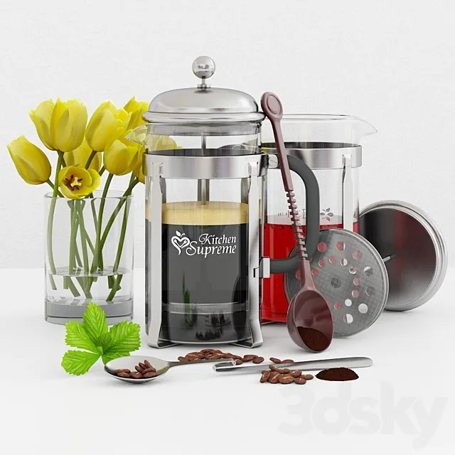 French Press Coffee &Tea Maker. Kitchen supreme 3DModel