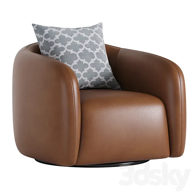 Fresno Leather Swivel Chair 3D Model