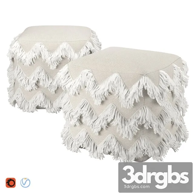 Fringed pouf 2 3D Model Free