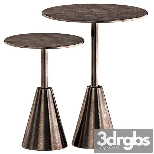 Frisco End Tables Set Antique Rust Finish 3D Model Download