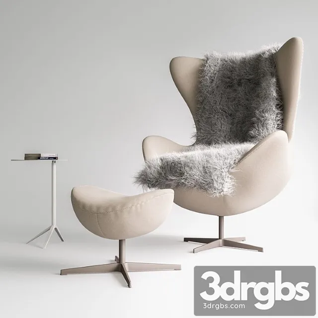 Fritz hansen- egg chair set 3D Model Free