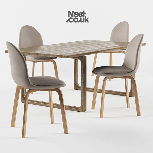 Fritz Hansen Sammen Chair and the table 3DModel