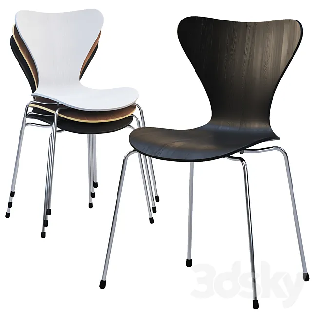 Fritz Hansen Series 7 chair 3D Model