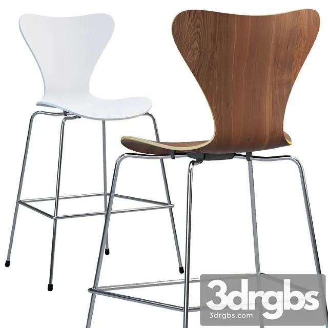 Fritz hansen series 7 counter stool 2 3D Model Free