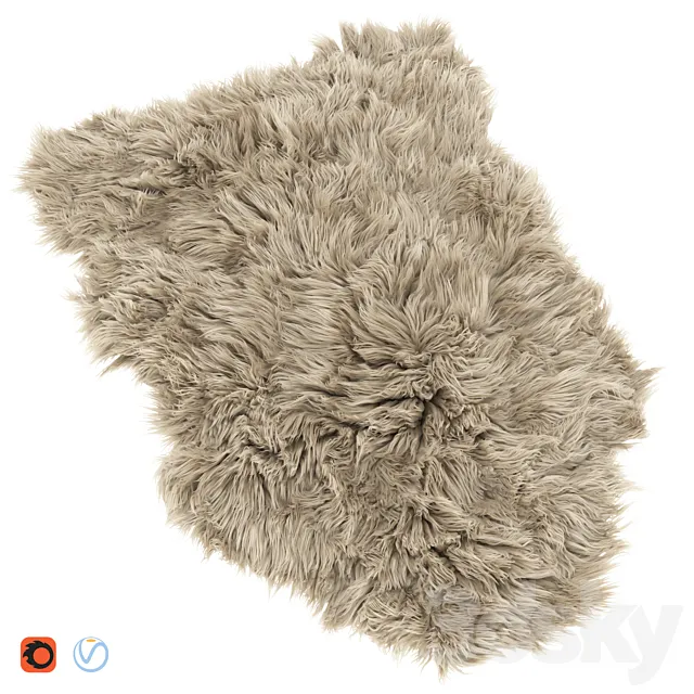 Frost Lux Fur Room Latte Rug 3D Model