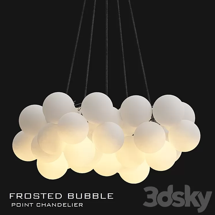 Frosted bubble chandelier 3D Model