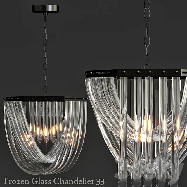 Frozen Glass Chandelier 33 3DModel
