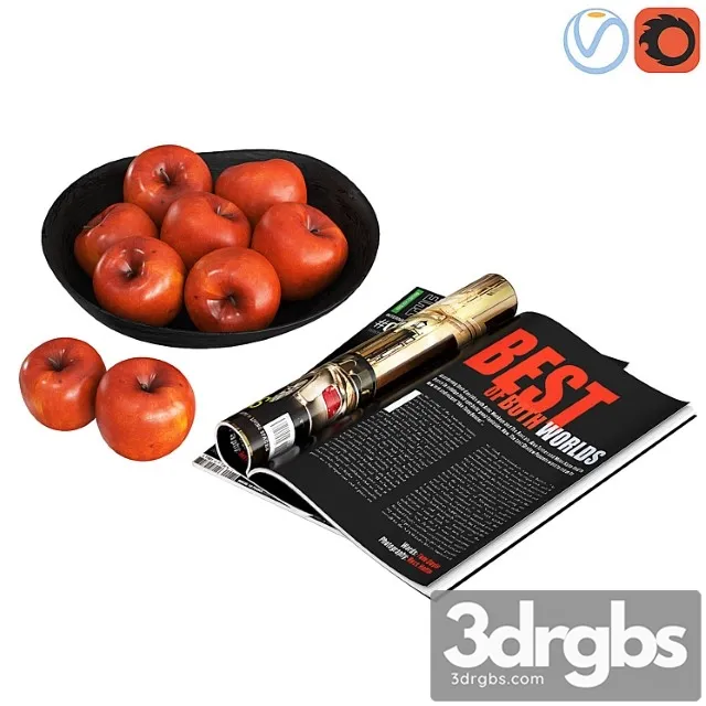 Fruit bowls red apples 3D Model Free