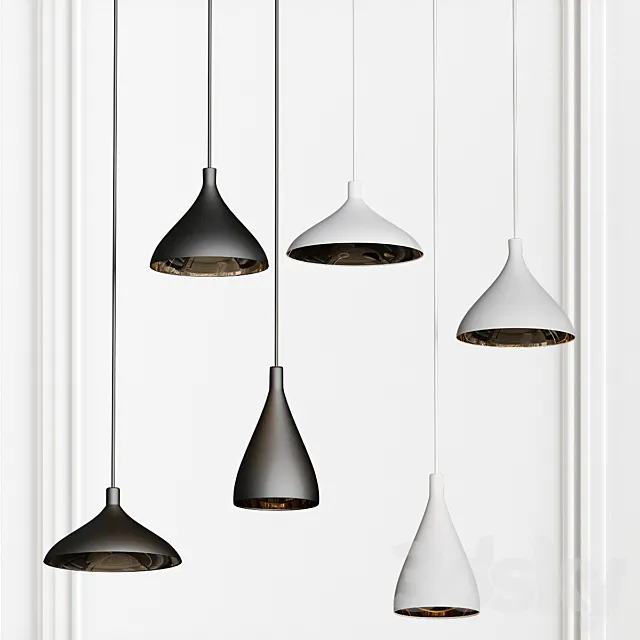 Fucsia 3-Light Cluster Pendant 3D Model