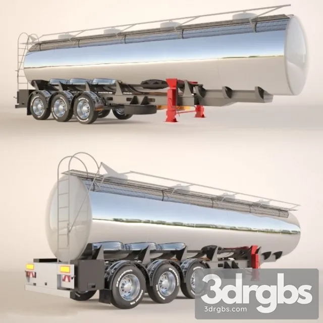 Fuel Tank Trailer 3D Model Free