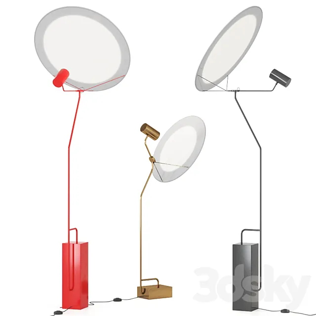 Full Moon Floor Lamp by Cedric Ragot for Roche Bobois 3D Model