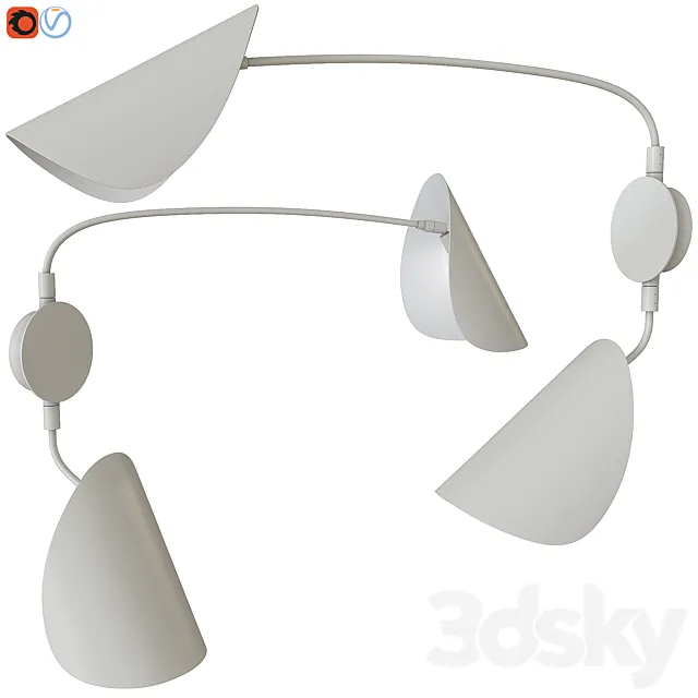 Funambule Contemporary 2-Arm Wall Light in Metal Free Download