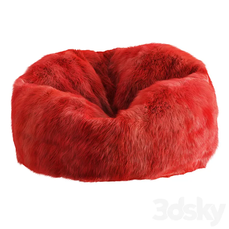 fur bag chair 3D Model Free