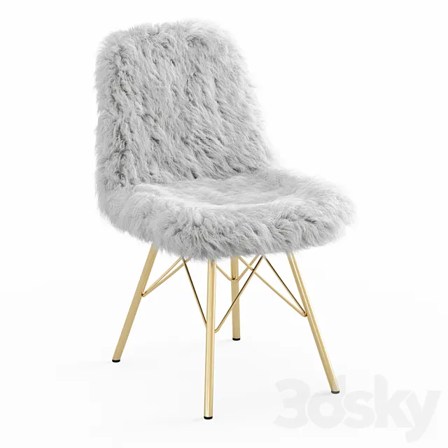 Fur white chair 3D Model