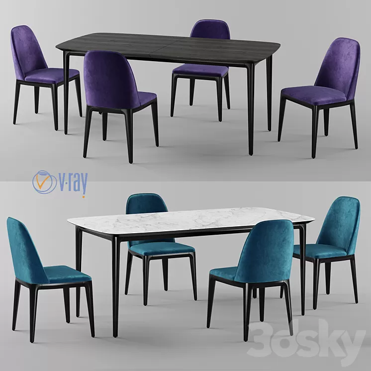 Furman. Table and chairs Play. 3D Model