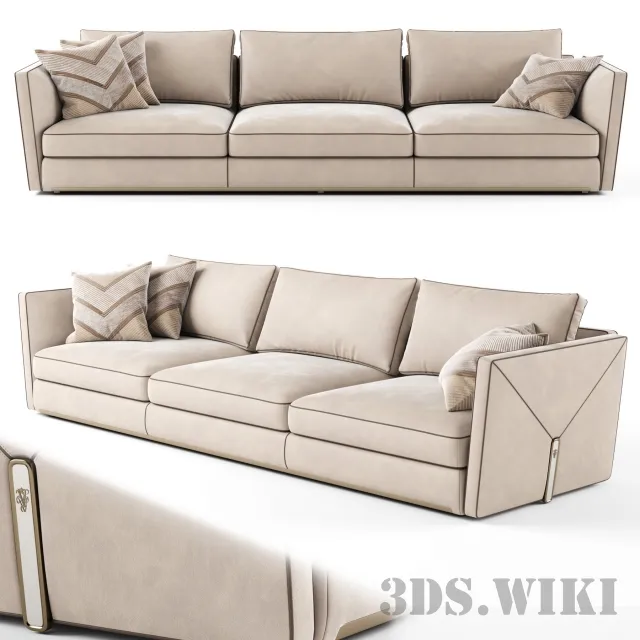 furniture - 3 seater sofa 02 3D Model