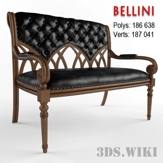 furniture - A leather two-seater sofa  is Albion 3D Model