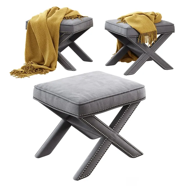 furniture - Abbyson Living  Marcus X-Bench 3D Model