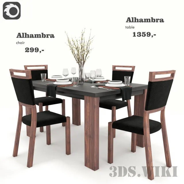 furniture - Alhambra Dining Set 3D Model
