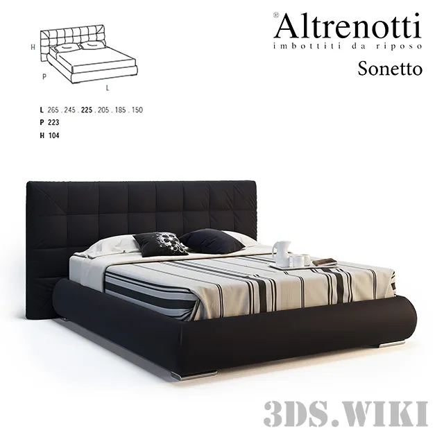 furniture - Altrenotti Sonetto bed 3D Model