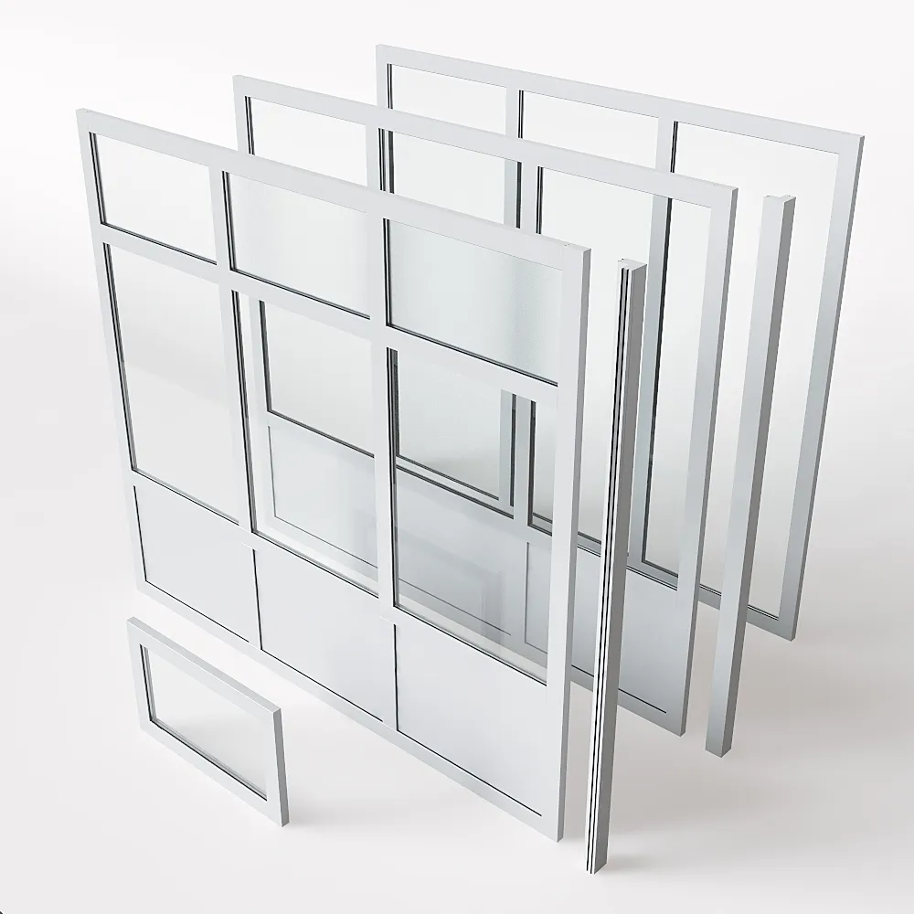 furniture - Aluminum partition Glazing of facades 3D Model