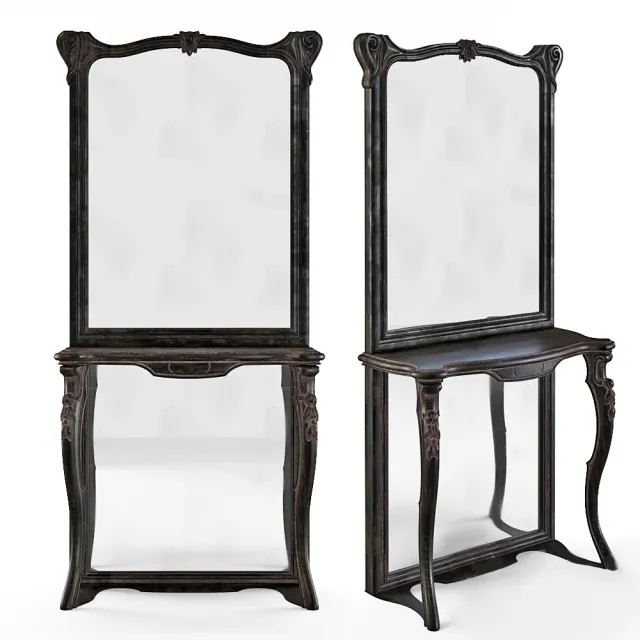 furniture - An old console with a mirror 3D Model