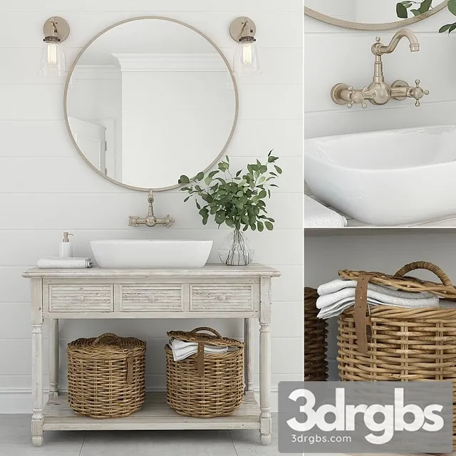 Furniture and Decor for Bathrooms 3D Model Free