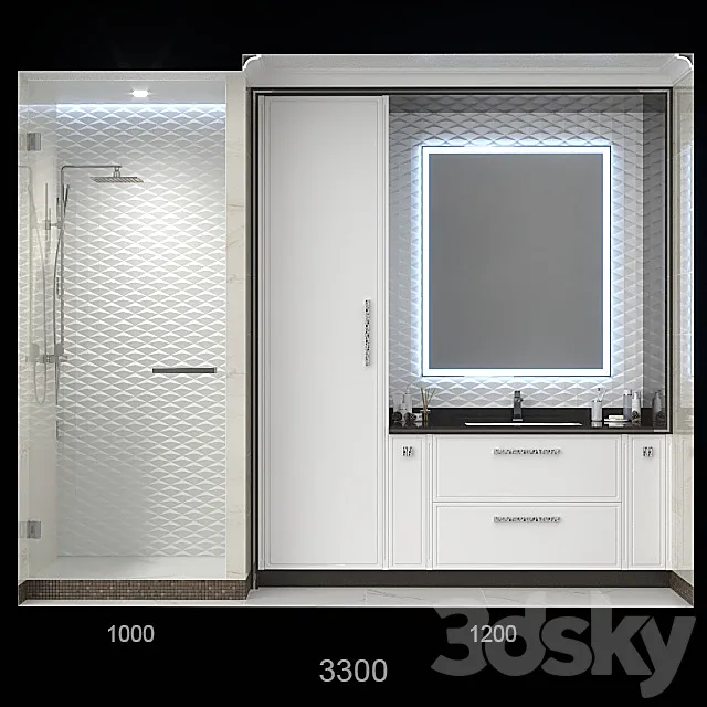 Furniture and decor in the bathroom 2. 3DModel