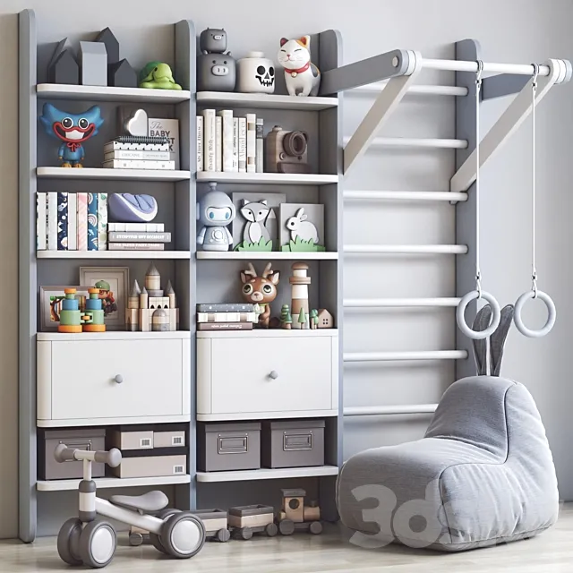 Furniture and toys for the childrens room 3D Model