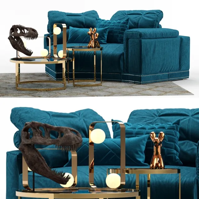 furniture - Andrew Sofa by Fendi (Section A) 3D Model