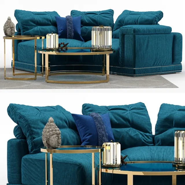 furniture - Andrew sofa by Fendi (Section B) 3D Model