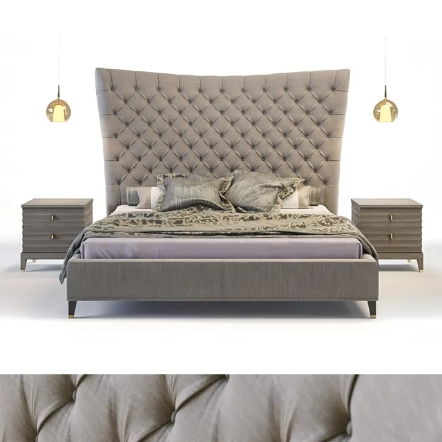 furniture - Angelo Cappellini Tsoca bed  W-245 D-257 H-182 3D Model