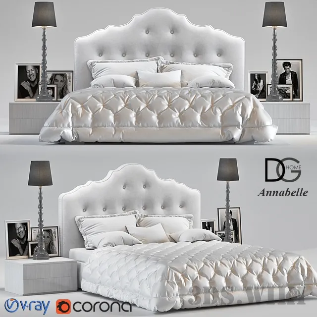 furniture - Annabelle bed by O&M Design 3D Model