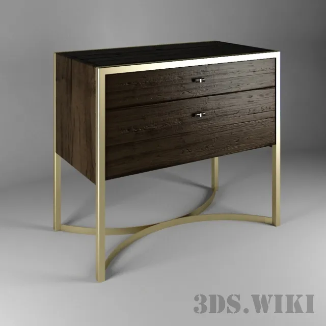 furniture - Antique oak chest of drawers Patrick Rustic 3D Model