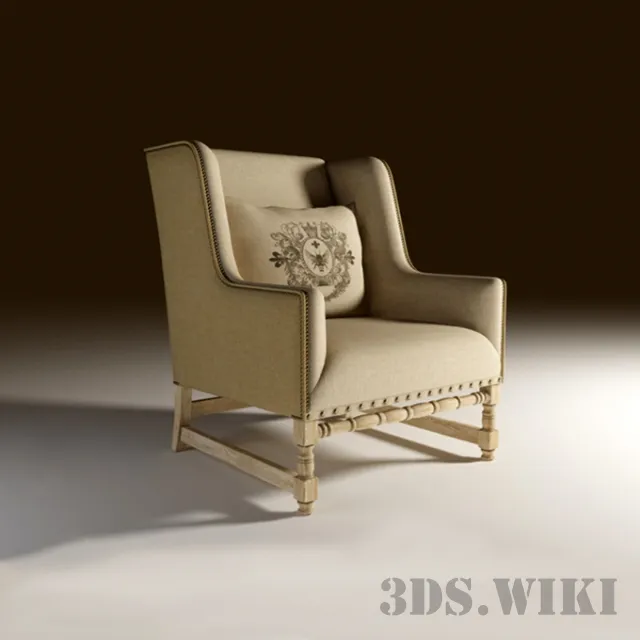 furniture - ANTWERPEN ARM CHAIR 7841-0008 HLinen 3D Model