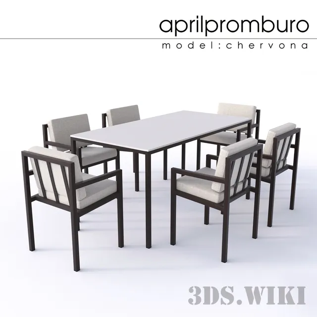 furniture - Aprilpromburo Chervona dining set 3D Model