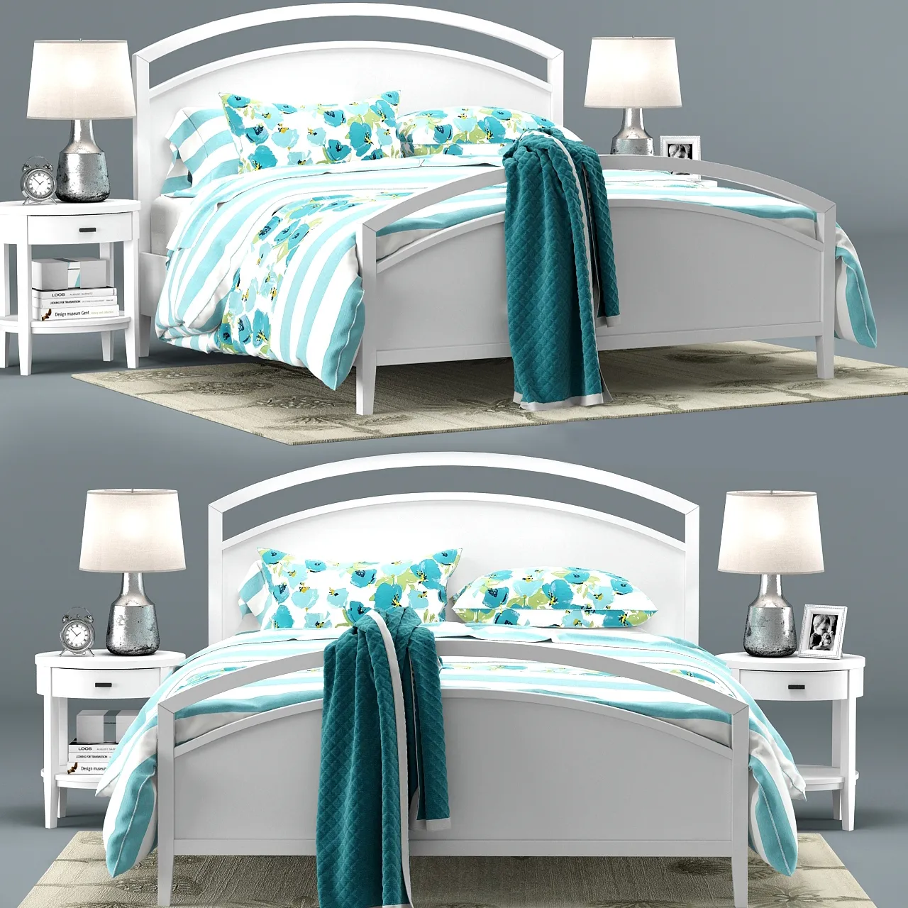 furniture - Arch White Bed 3D Model