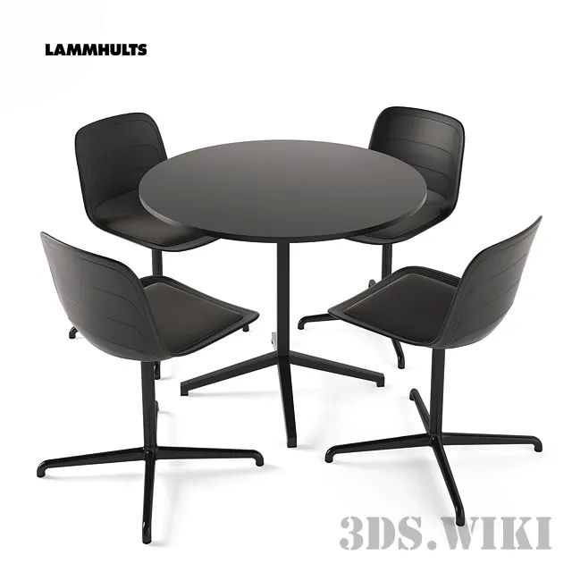 furniture - Archal Table and Lammhults Grade Chair 3D Model