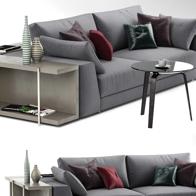 furniture - Argo gray sofa AG002 - MisuraEmme 3D Model