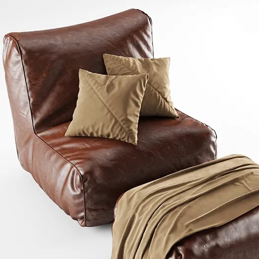 furniture - Armchair and ottoman bag 3D Model